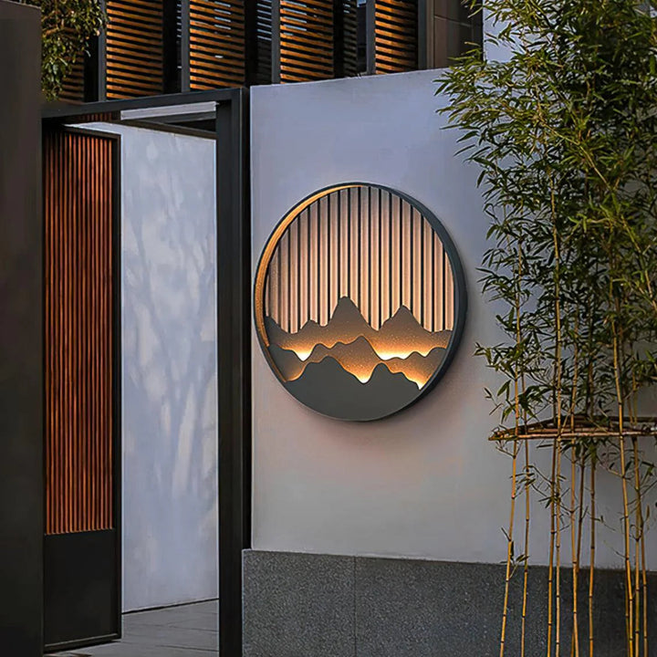 Wandleuchte Außen – Runde LED-Wandlampe mit Schalter für Garten & Terrasse 1