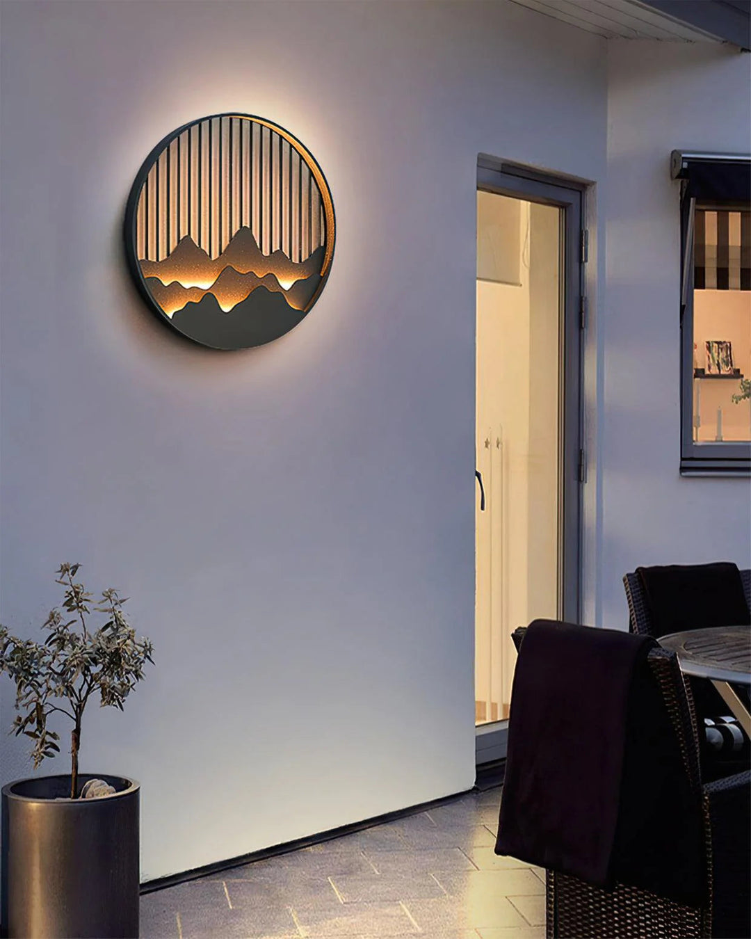 Wandleuchte Außen – Runde LED-Wandlampe mit Schalter für Garten & Terrasse 5