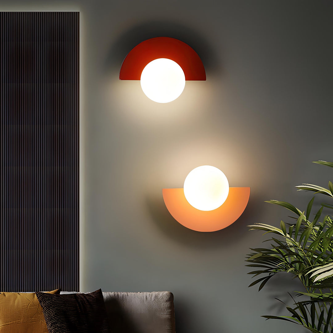 Wandleuchte Innen im Nordischen Stil – Halbkreisförmige LED-Wandlampe in 6 Farben, Schwarz Verfügbar 1