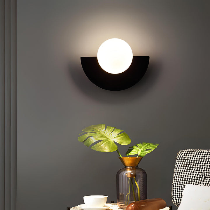 Wandleuchte Innen im Nordischen Stil – Halbkreisförmige LED-Wandlampe in 6 Farben, Schwarz Verfügbar 2
