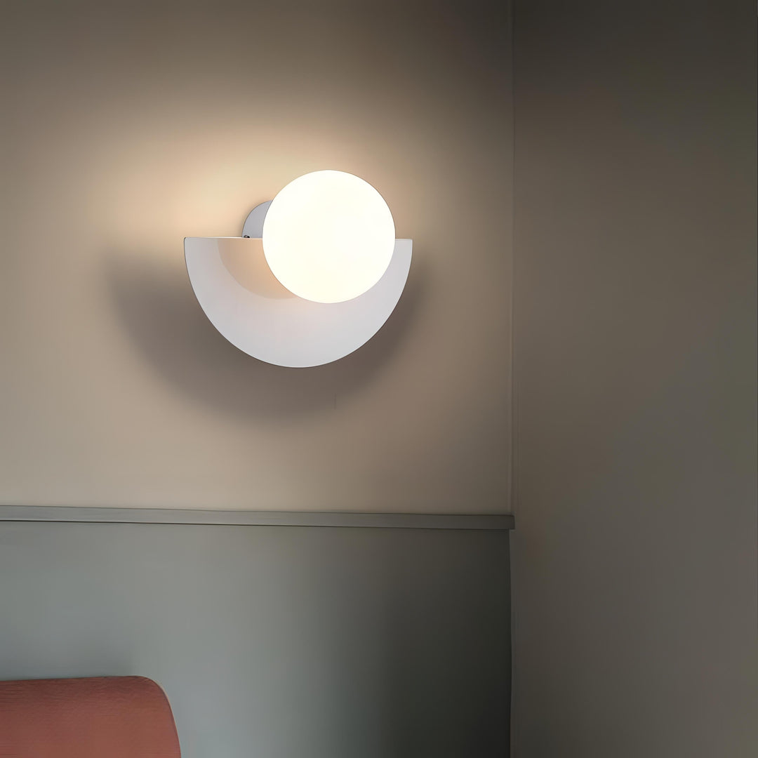 Wandleuchte Innen im Nordischen Stil – Halbkreisförmige LED-Wandlampe in 6 Farben, Schwarz Verfügbar 3