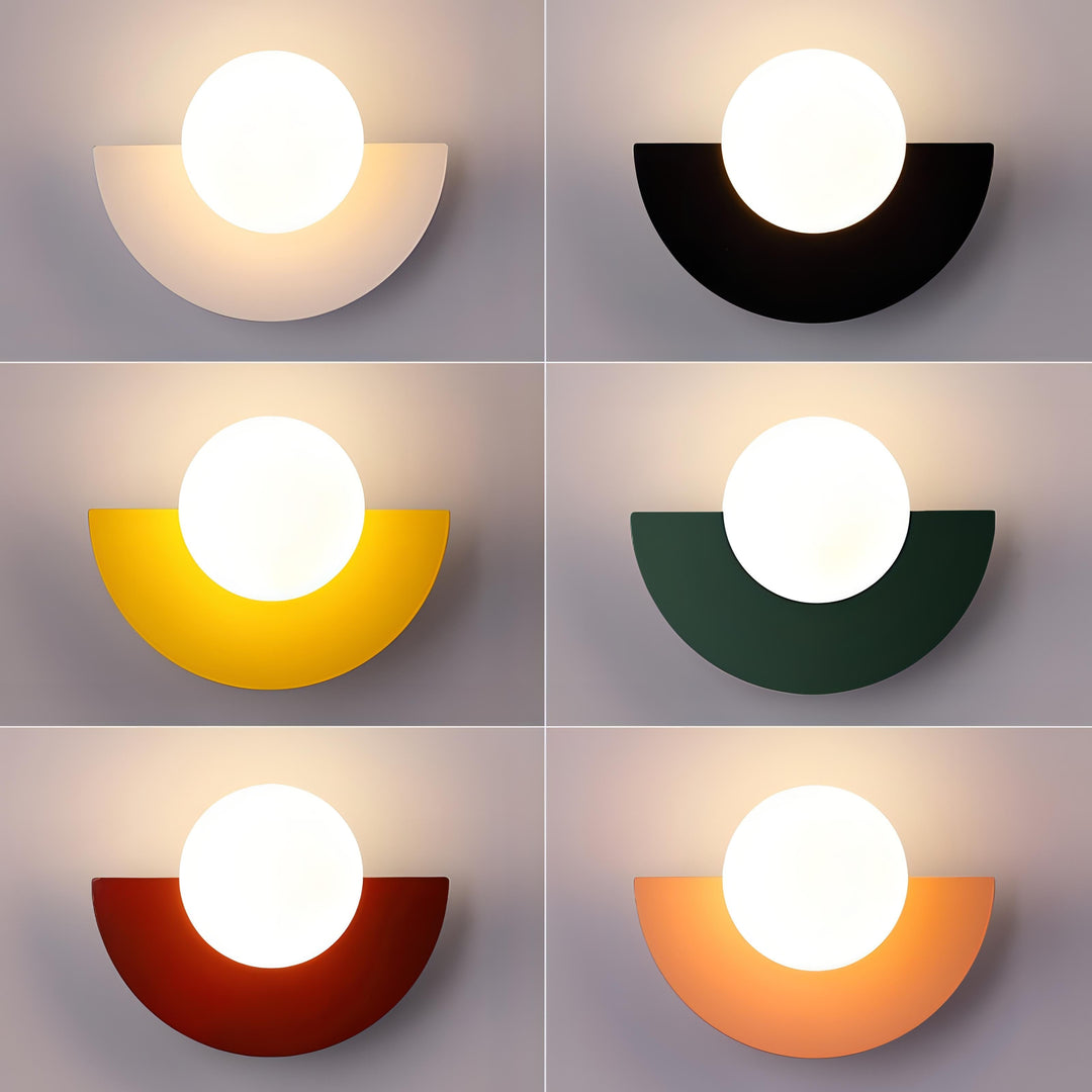 Wandleuchte Innen im Nordischen Stil – Halbkreisförmige LED-Wandlampe in 6 Farben, Schwarz Verfügbar 4