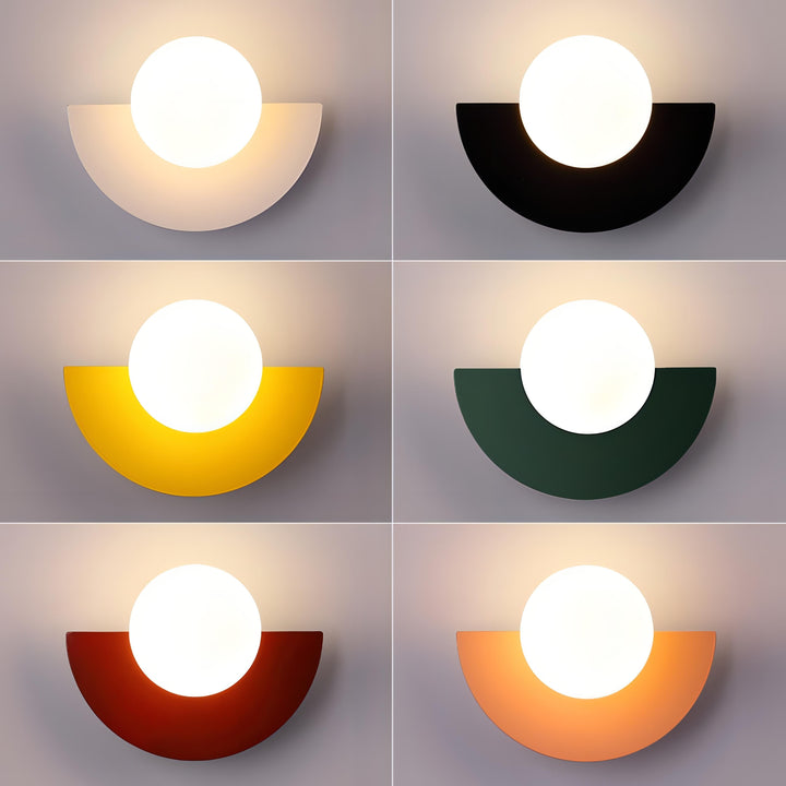 Wandleuchte Innen im Nordischen Stil – Halbkreisförmige LED-Wandlampe in 6 Farben, Schwarz Verfügbar 4