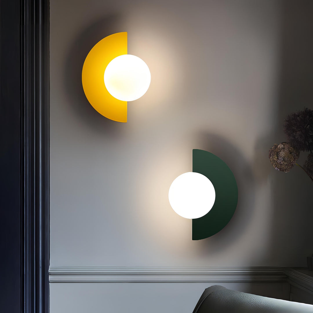 Wandleuchte Innen im Nordischen Stil – Halbkreisförmige LED-Wandlampe in 6 Farben, Schwarz Verfügbar 5