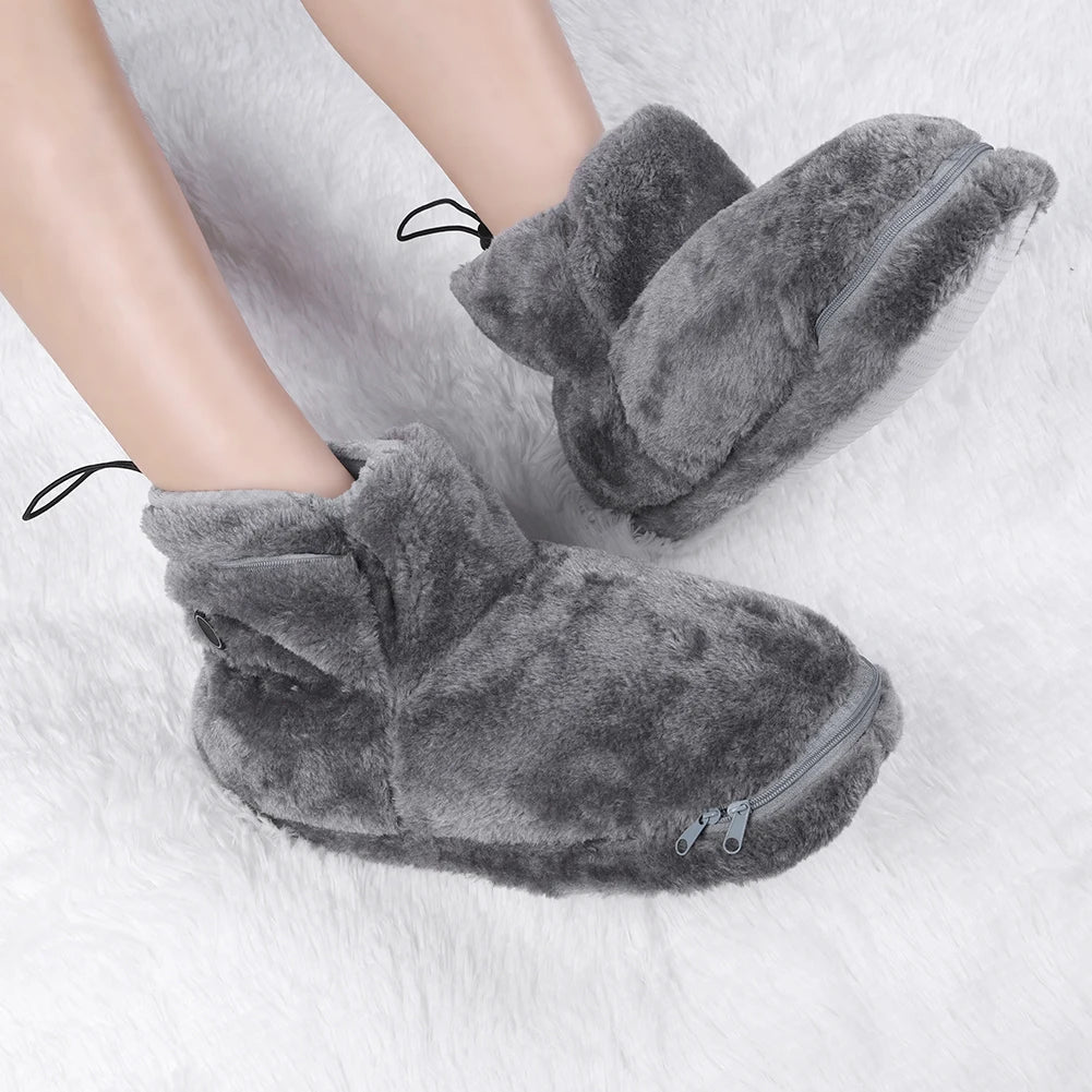 WarmFeet – Elektrische Hausschuhe Damen Herren mit Plüschfutter für Kuschelige Wärme 0