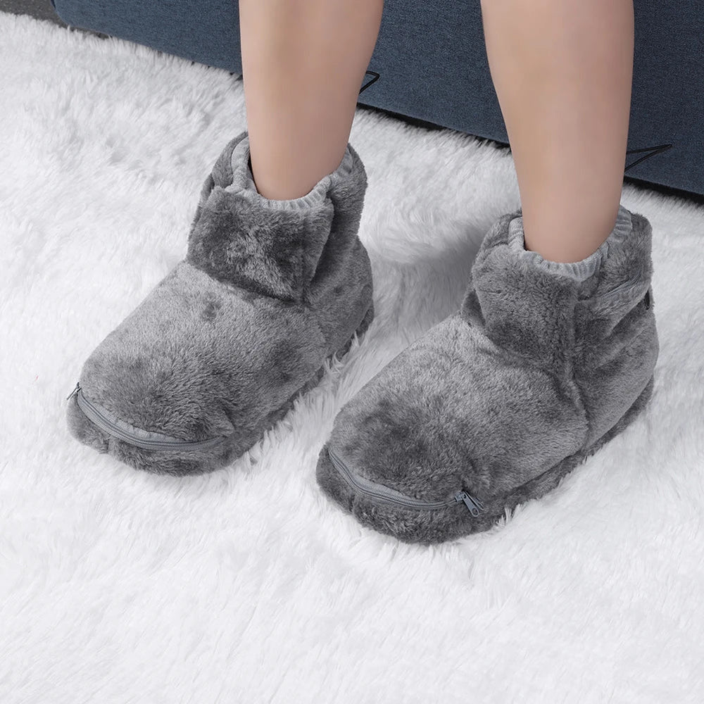 WarmFeet – Elektrische Hausschuhe Damen Herren mit Plüschfutter für Kuschelige Wärme 1
