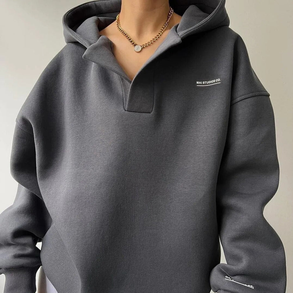 Warmer Oversize Hoodie Damen – Bequemer Kapuzenpullover mit Kängurutasche 1