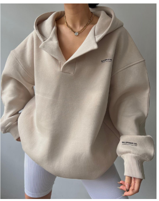 Warmer Oversize Hoodie Damen – Bequemer Kapuzenpullover mit Kängurutasche 2