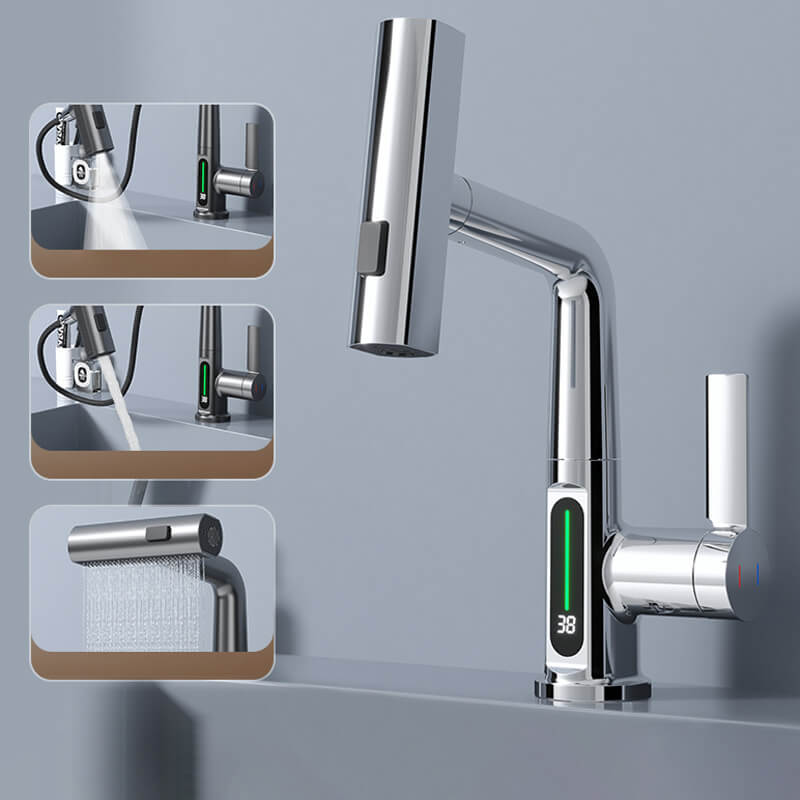 WasserMaster – Flexibler Wasserhahn Küche mit 5 Sprühmodi und LED-Temperaturanzeige 1