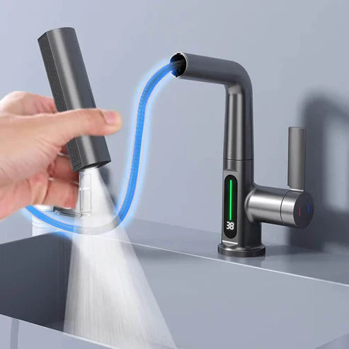 WasserMaster – Flexibler Wasserhahn Küche mit 5 Sprühmodi und LED-Temperaturanzeige 7