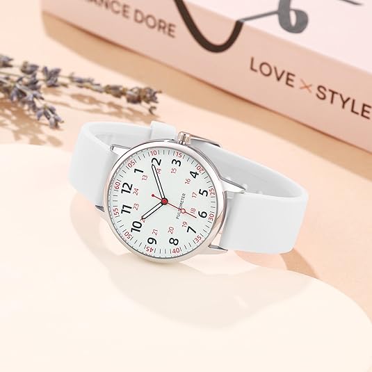 Wasserdichte Analoguhr Für Pflegekräfte Mit Klarem Sekundenzeiger & Silikonarmband 2