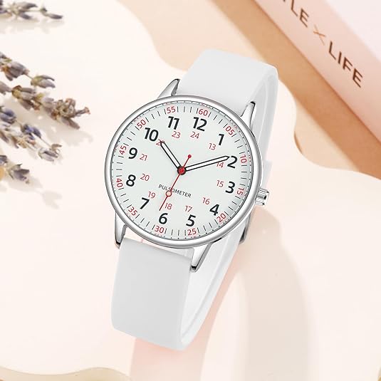 Wasserdichte Analoguhr Für Pflegekräfte Mit Klarem Sekundenzeiger & Silikonarmband 4