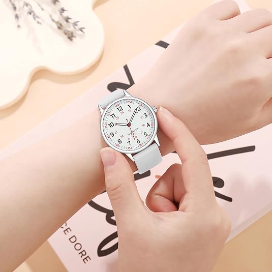 Wasserdichte Analoguhr Für Pflegekräfte Mit Klarem Sekundenzeiger & Silikonarmband 5