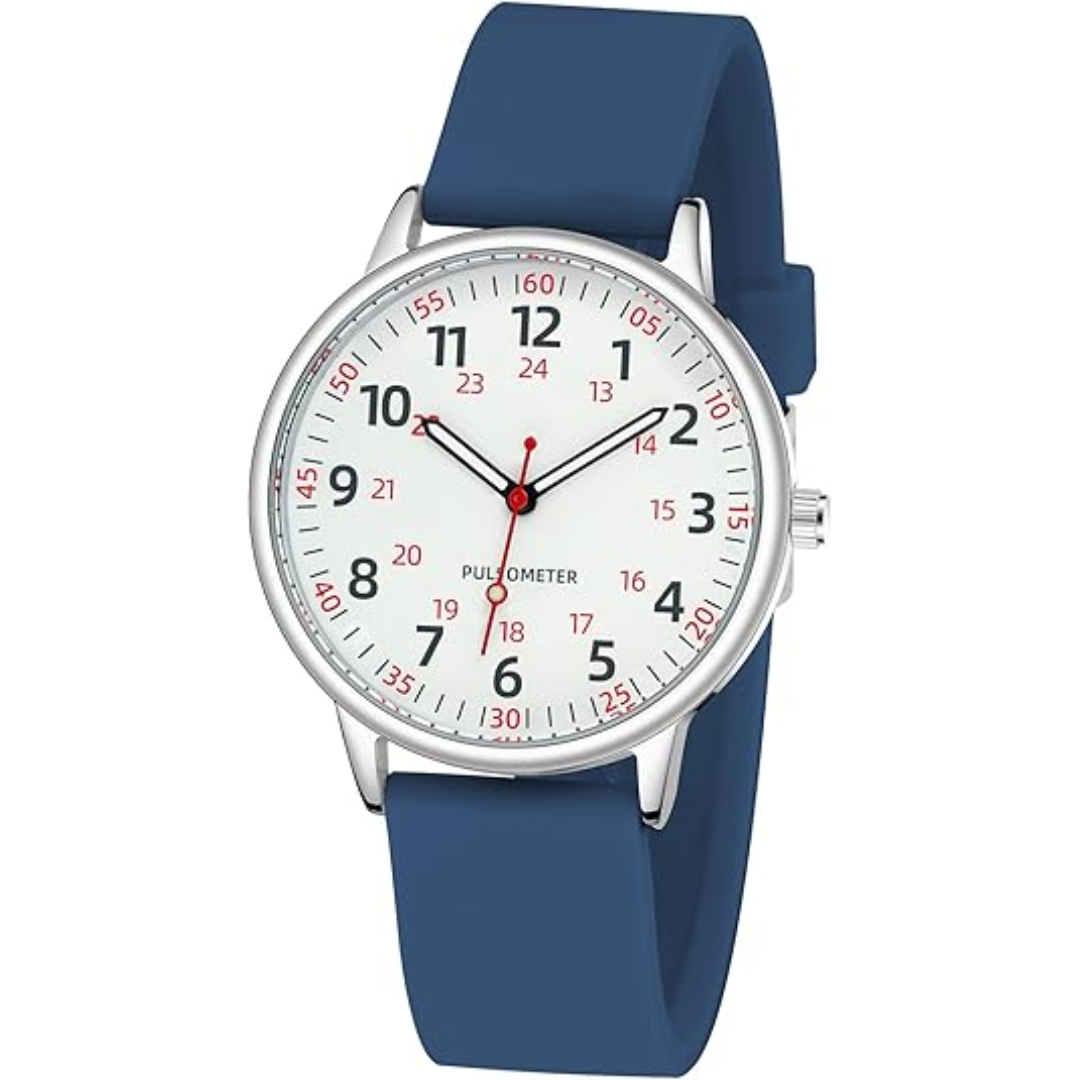 Wasserdichte Analoguhr Für Pflegekräfte Mit Klarem Sekundenzeiger & Silikonarmband 9