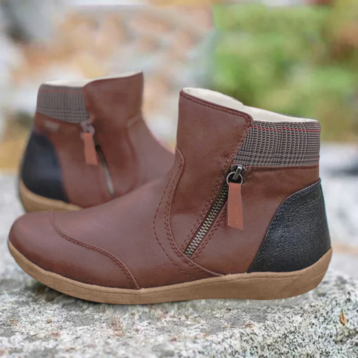 Wasserdichte Orthopädische Damenstiefel Aus Leder – Rutschfeste Sohle, Schwarz 2