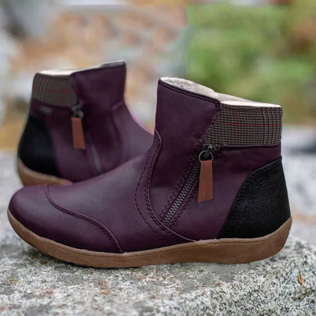 Wasserdichte Orthopädische Damenstiefel Aus Leder – Rutschfeste Sohle, Schwarz 3