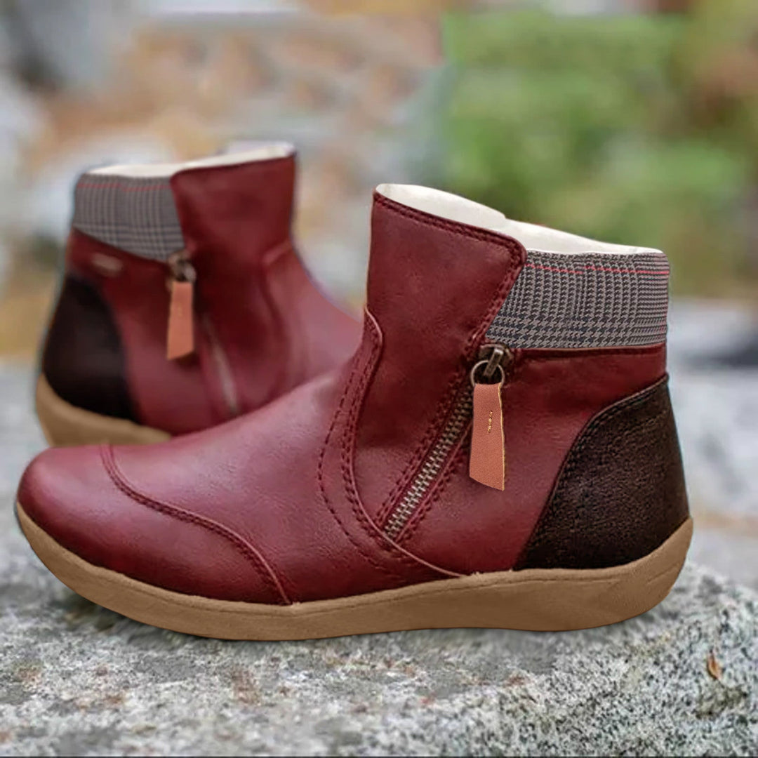 Wasserdichte Orthopädische Damenstiefel Aus Leder – Rutschfeste Sohle, Schwarz 4