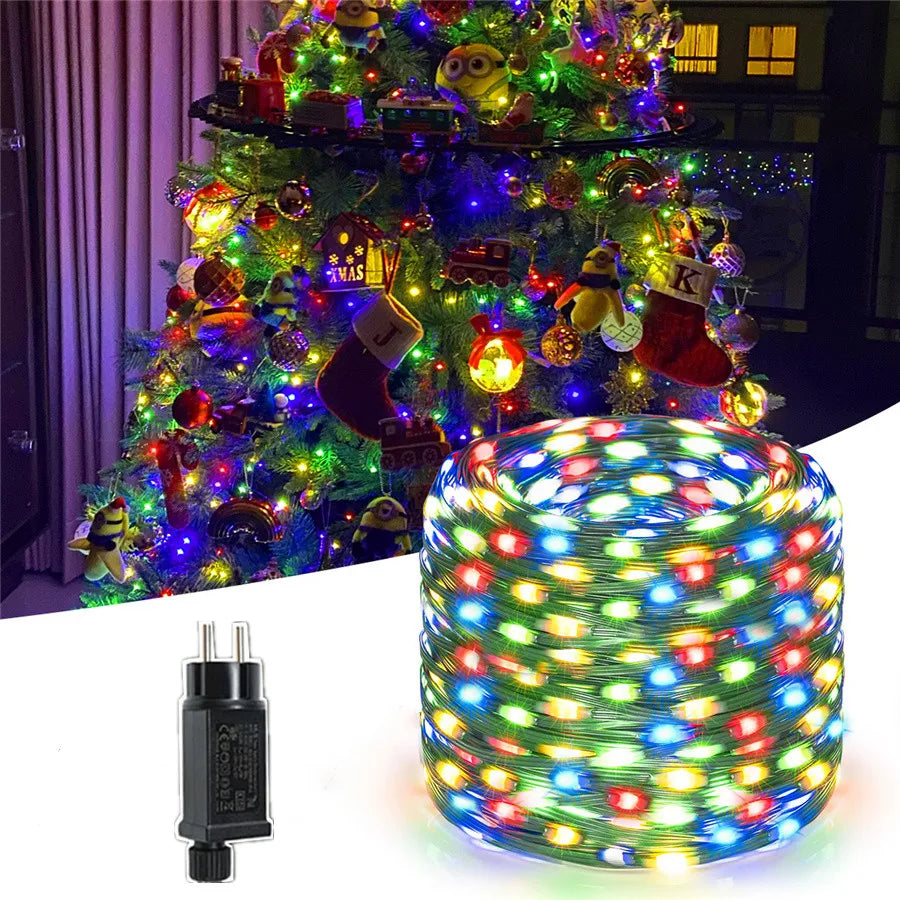 Wasserfeste Außenbeleuchtung mit LED für Garten und Terrasse – 10m, 20m, 50m, 100m in Warmweiß oder Multicolor 1