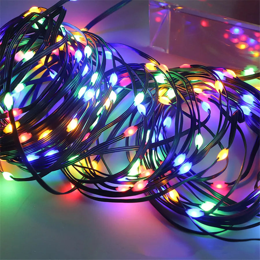 Wasserfeste Außenbeleuchtung mit LED für Garten und Terrasse – 10m, 20m, 50m, 100m in Warmweiß oder Multicolor 3