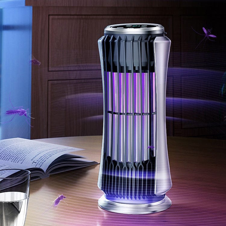 Wiederaufladbare Mückenlampe mit Touch-Bedienung – Tragbar für Innen und Außen, bis zu 8 Stunden Nutzung, Silber oder Blau 0