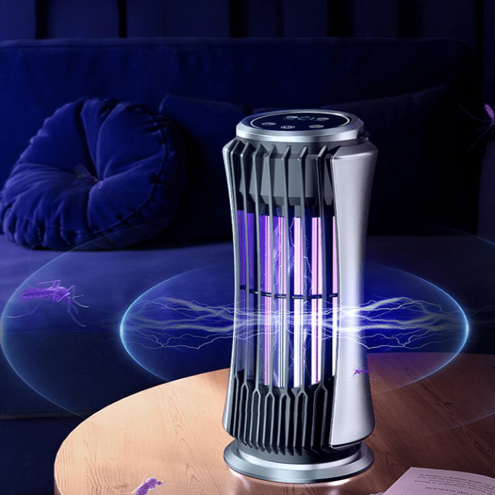 Wiederaufladbare Mückenlampe mit Touch-Bedienung – Tragbar für Innen und Außen, bis zu 8 Stunden Nutzung, Silber oder Blau 3
