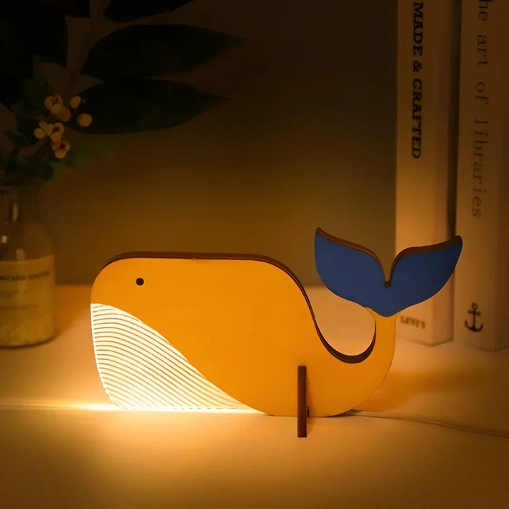 WildGlow – Tischlampe aus Holz mit LED und Tiermotiven für Kinderzimmer 3
