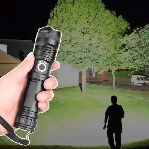 XHP50.2 – 90.000 Lumen LED Taschenlampe mit Zoom, USB-Ladefunktion, IPX-6 wasserdicht 0